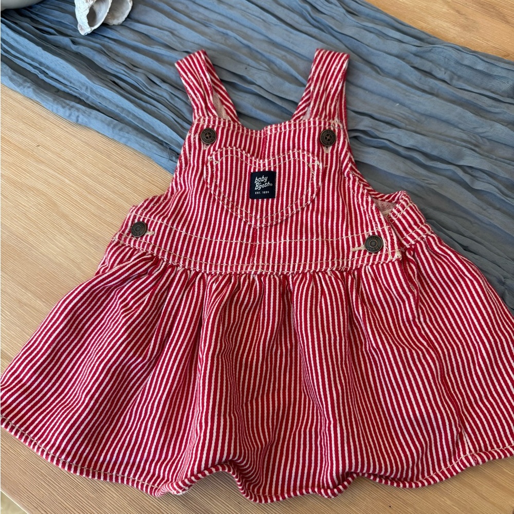 OshKosh B'gosh Red and White Striped Overalls